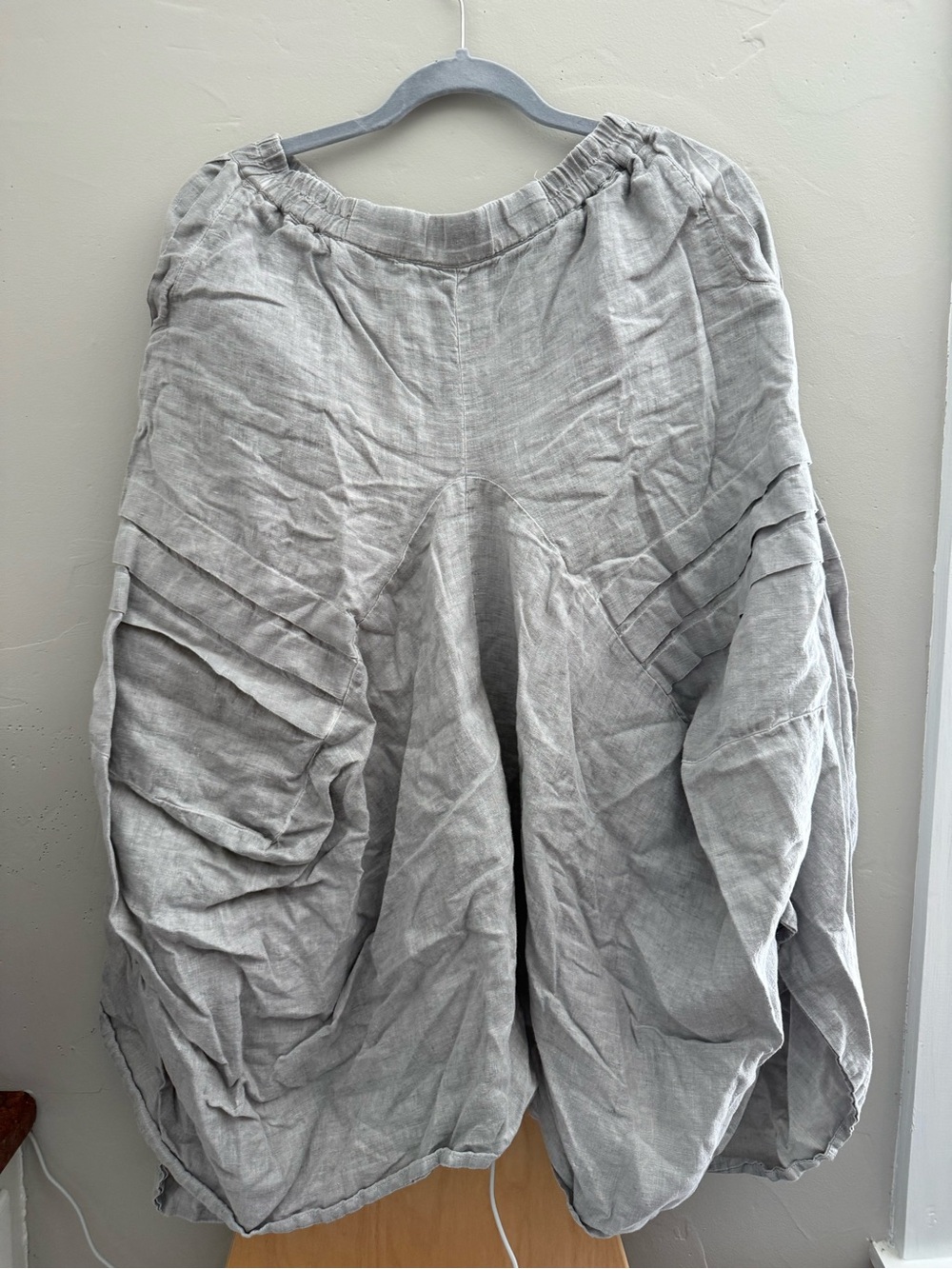 Grizas Light Gray Relaxed Linen Women’s  Skirt